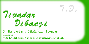 tivadar dibaczi business card
